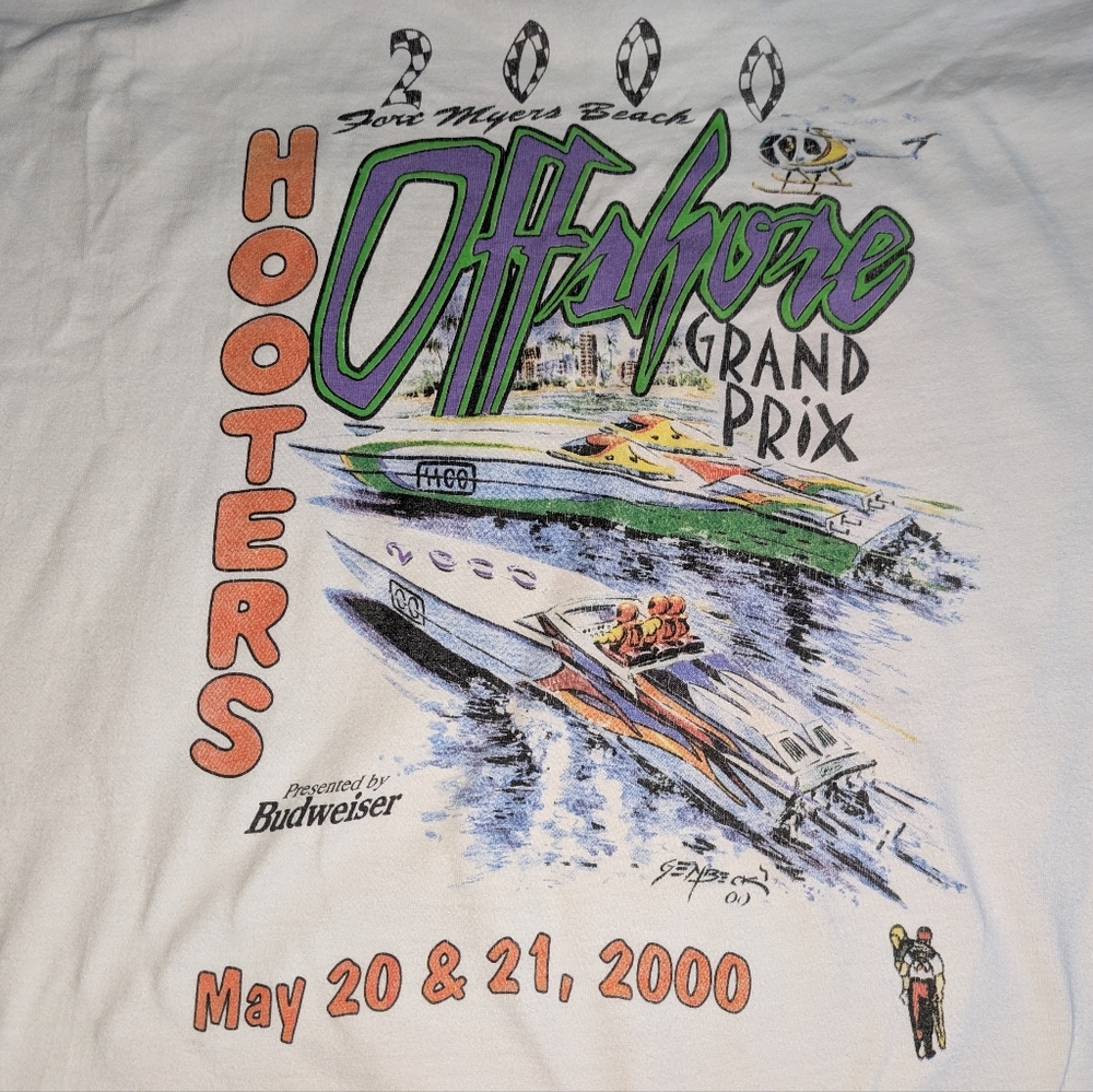 Hooters X Racing X Ft Myers Beach Vintage 2000 Men's XL Tee
